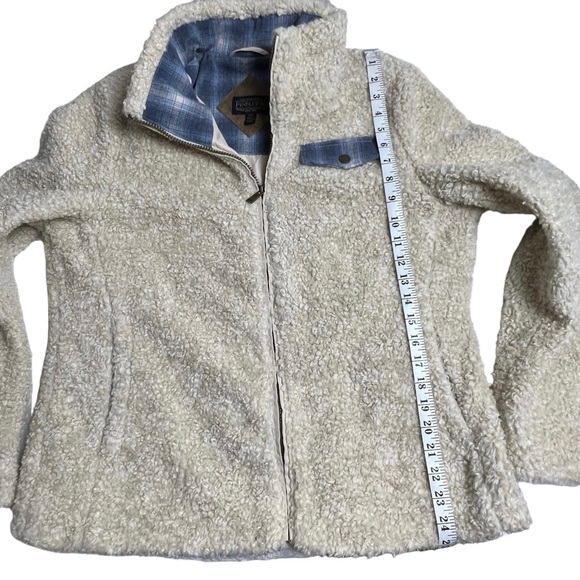 Pendleton Teddy Jacket Womens Fuzzy Soft Full Zip Sherpa Coat Off White SZ Large - Picture 8 of 9